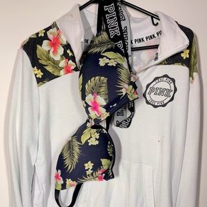 2 Piece Marching Set- Victoria’s Secret half-zip Sweatshirt, 36DD bra